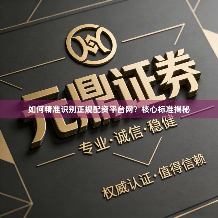如何精准识别正规配资平台网?核心标准揭秘