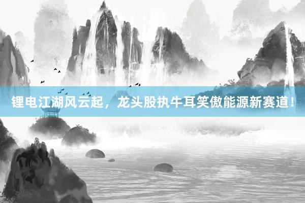锂电江湖风云起，龙头股执牛耳笑傲能源新赛道！